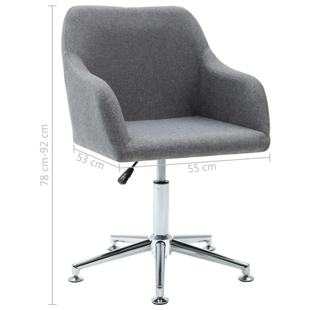 vidaXL Swivel Dining Chairs 2 pcs Light Gray Fabric. Picture 9