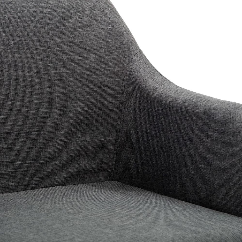 vidaXL Swivel Dining Chairs 2 pcs Dark Gray Fabric. Picture 7
