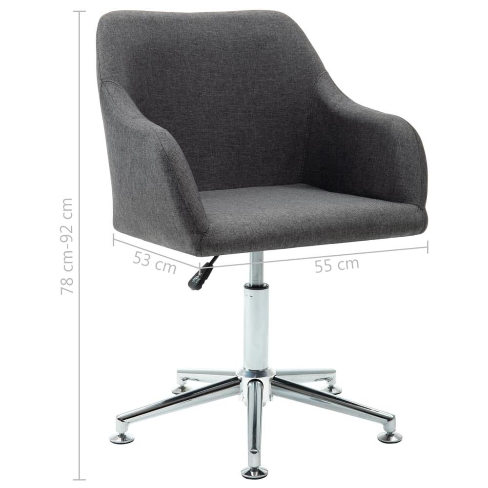 vidaXL Swivel Dining Chairs 2 pcs Dark Gray Fabric. Picture 9