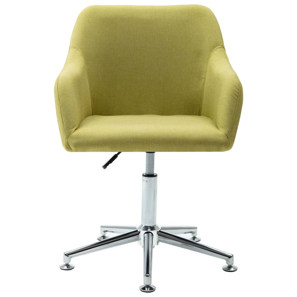 vidaXL Swivel Dining Chairs 2 pcs Green Fabric. Picture 4