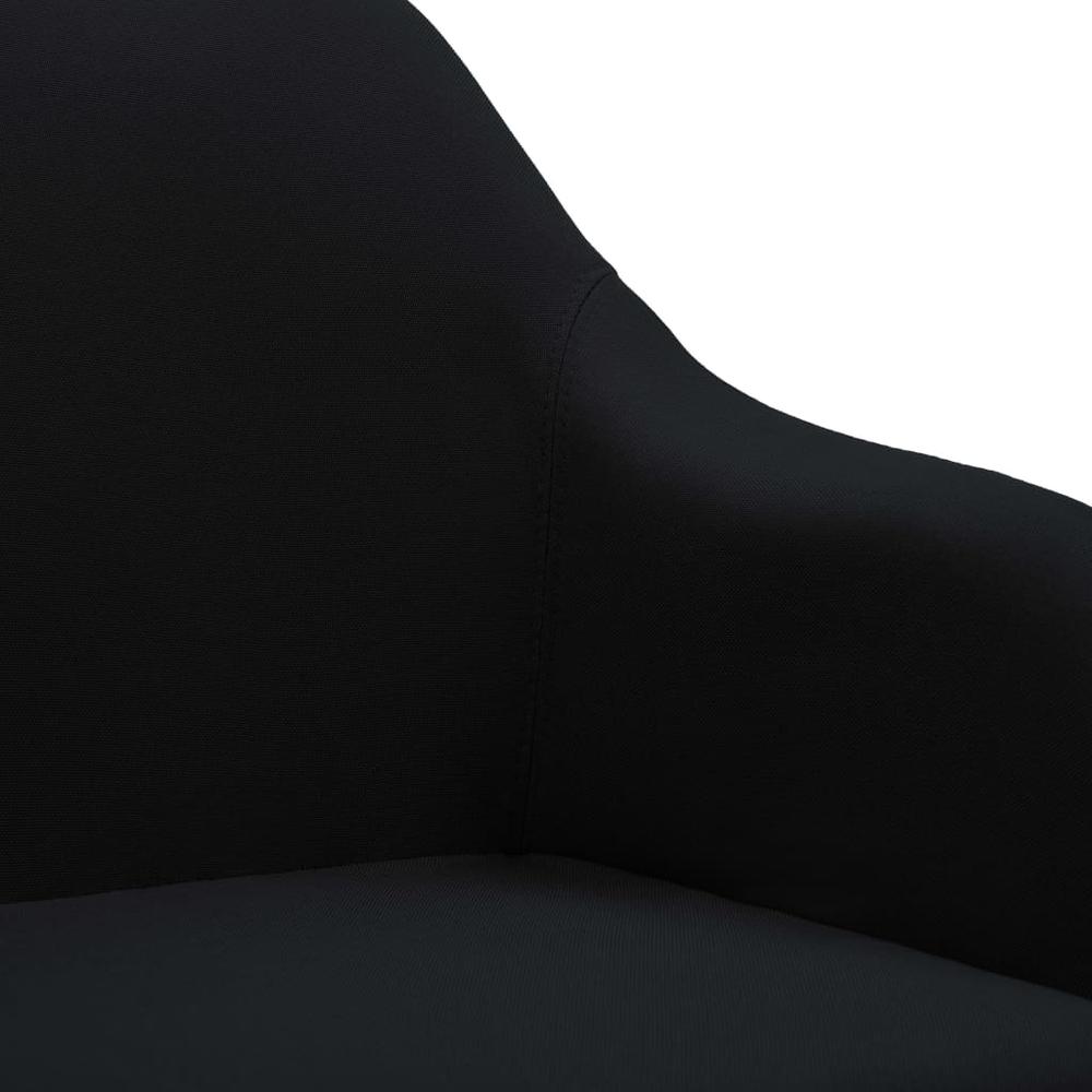 vidaXL Swivel Dining Chairs 2 pcs Black Fabric. Picture 7