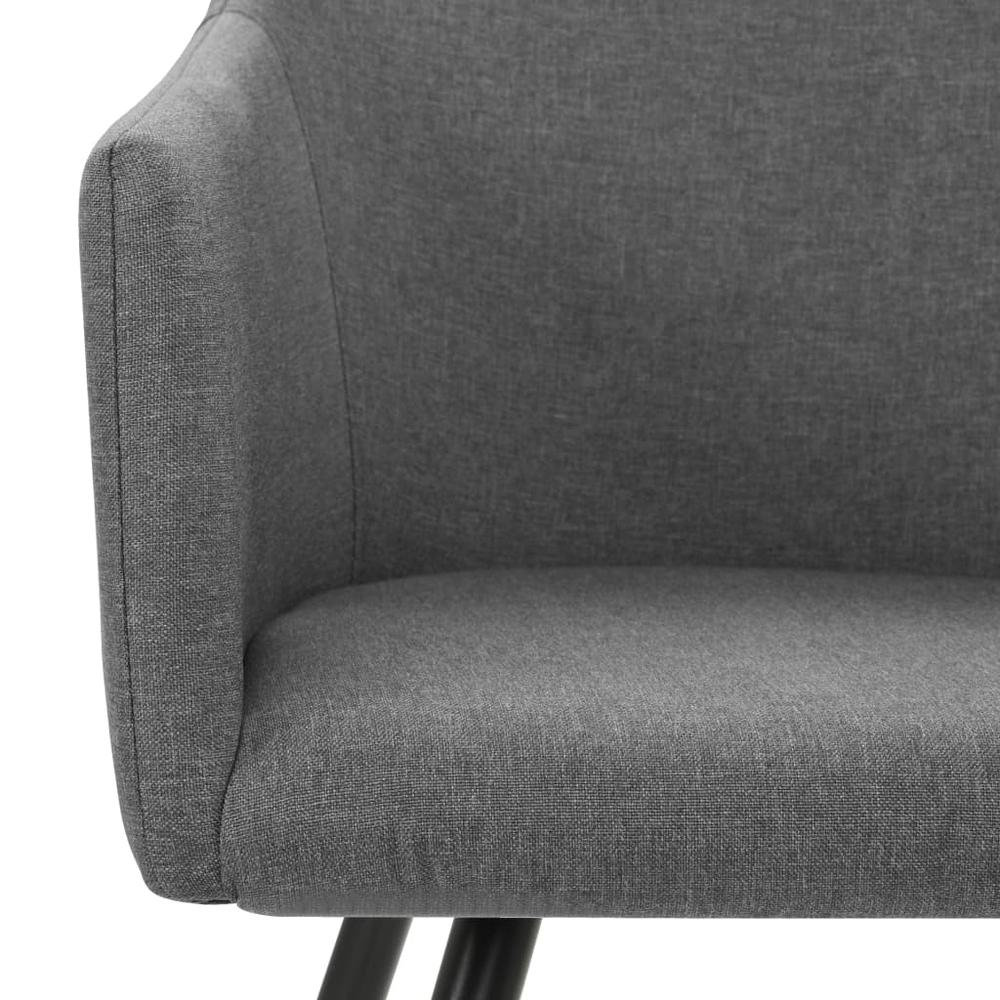 vidaXL Dining Chairs 2 pcs Light Gray Fabric, 323093. Picture 5