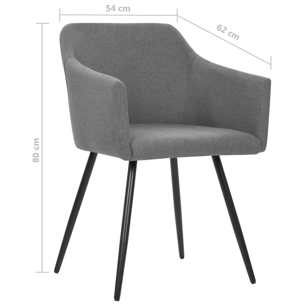 vidaXL Dining Chairs 2 pcs Light Gray Fabric, 323093. Picture 7
