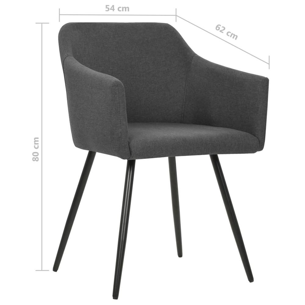 vidaXL Dining Chairs 2 pcs Dark Gray Fabric, 323094. Picture 7