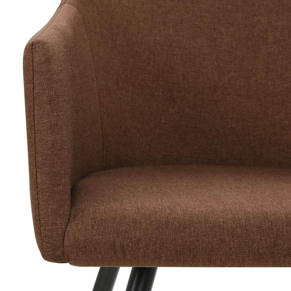 vidaXL Dining Chairs 2 pcs Brown Fabric, 323096. Picture 5
