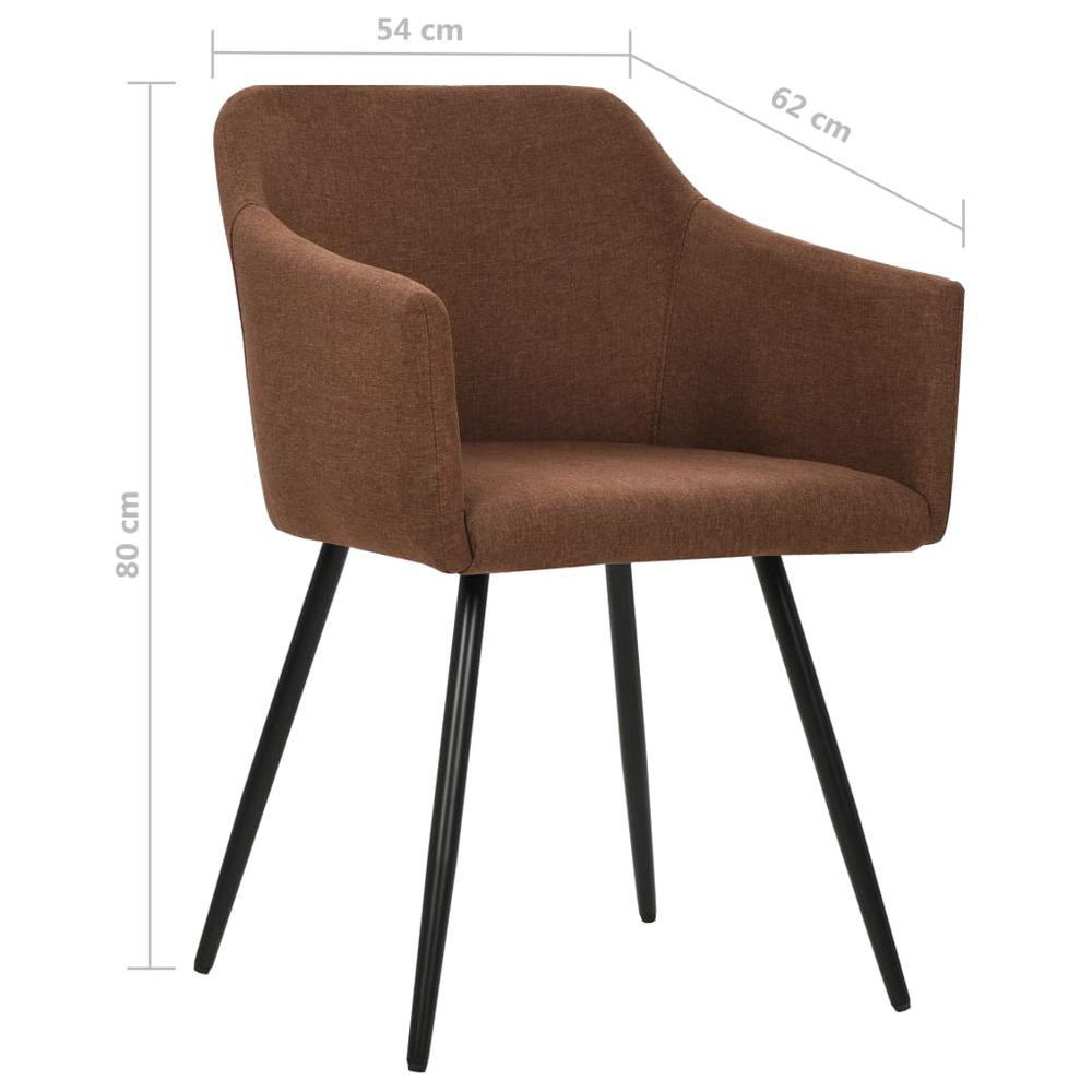 vidaXL Dining Chairs 2 pcs Brown Fabric, 323096. Picture 7