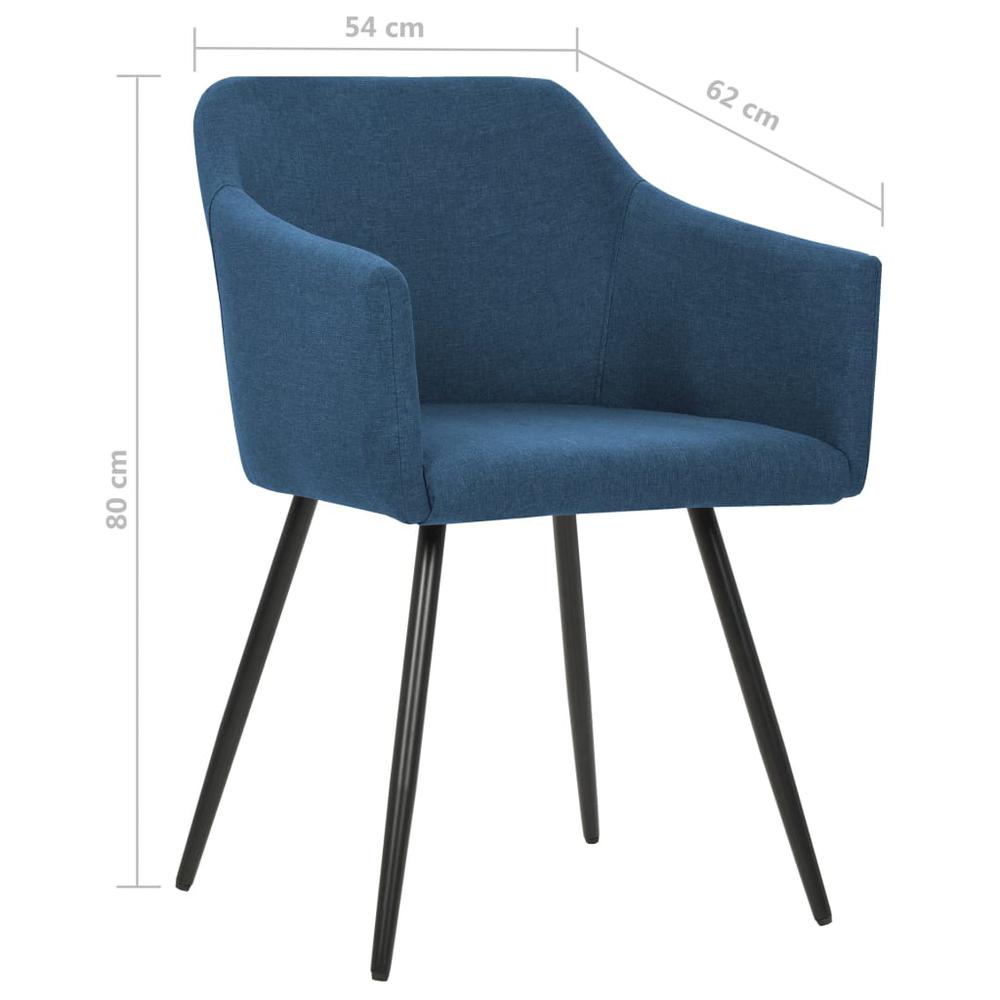 vidaXL Dining Chairs 2 pcs Blue Fabric, 323097. Picture 7