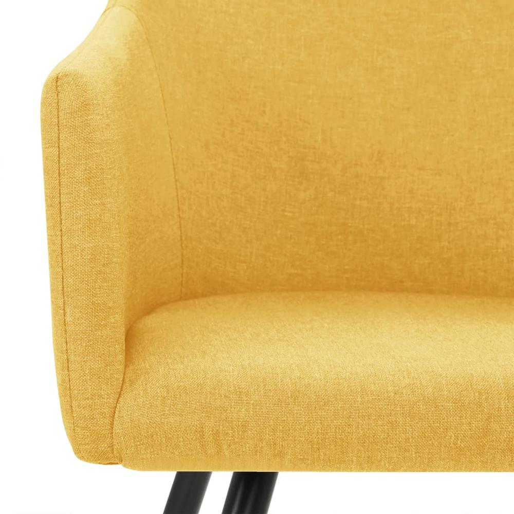 vidaXL Dining Chairs 2 pcs Yellow Fabric, 323100. Picture 5