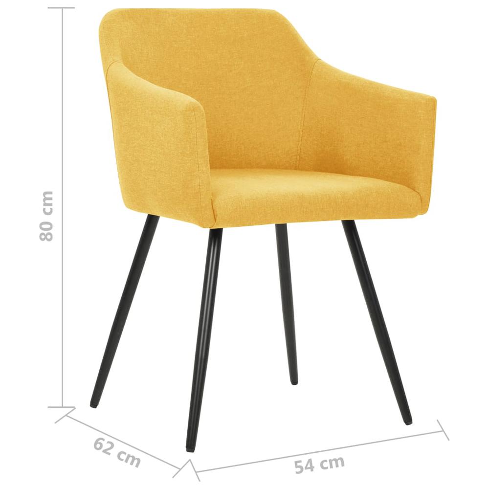 vidaXL Dining Chairs 2 pcs Yellow Fabric, 323100. Picture 7
