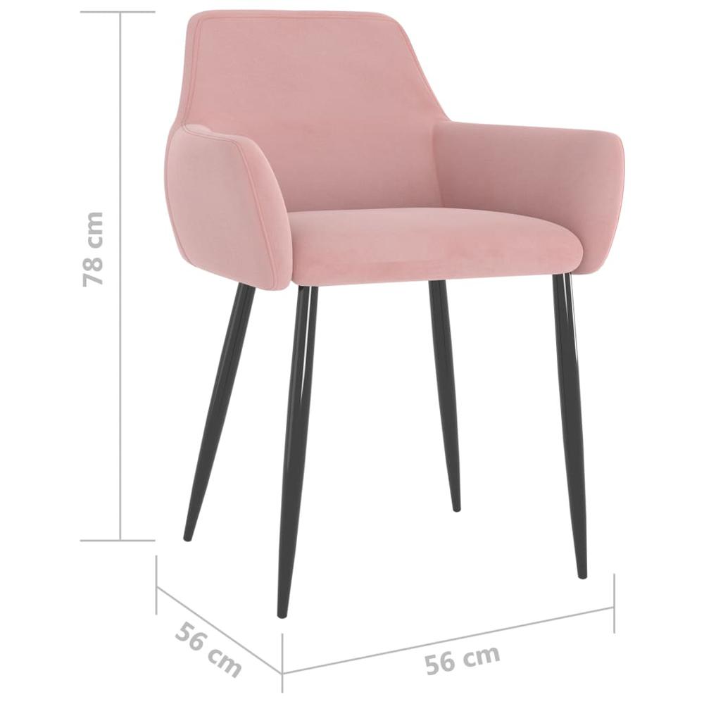 vidaXL Dining Chairs 2 pcs Pink Velvet. Picture 7