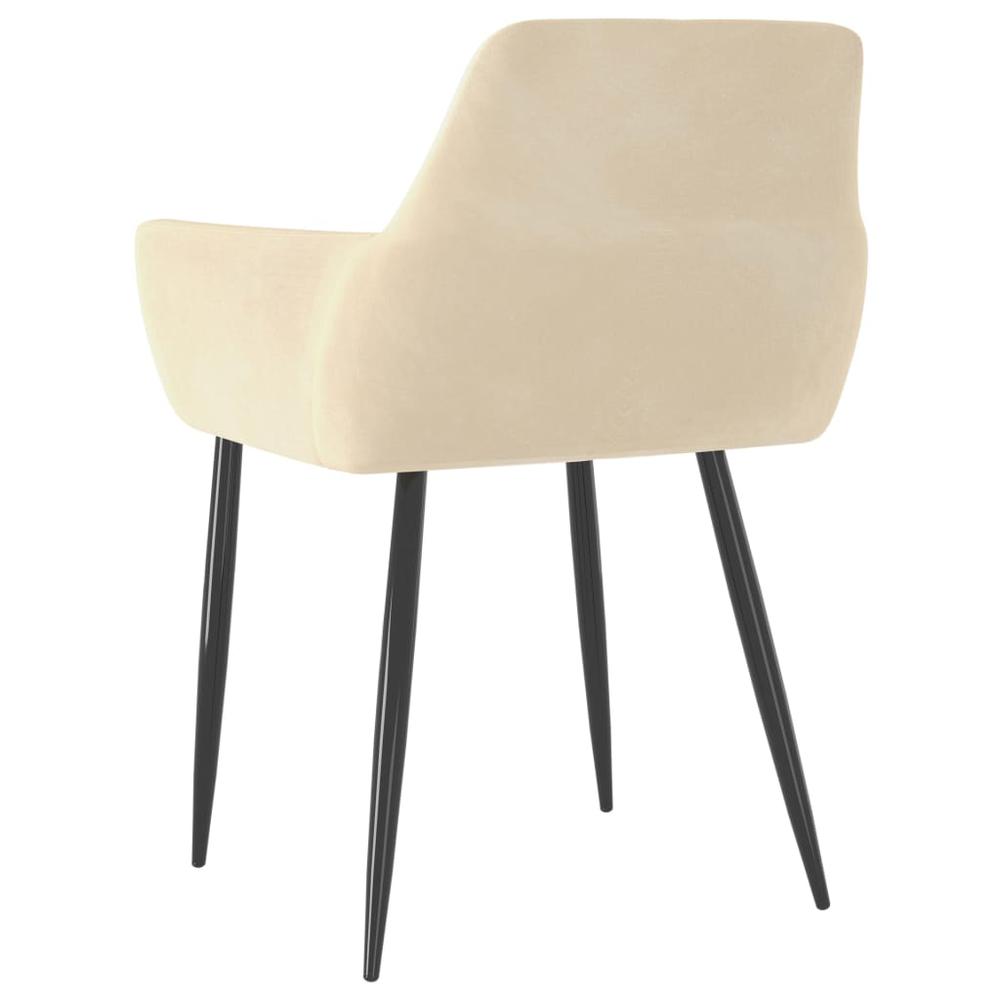 vidaXL Dining Chairs 2 pcs Cream Velvet. Picture 5
