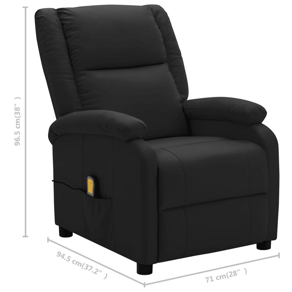vidaXL Massage Chair Black Faux Leather. Picture 7