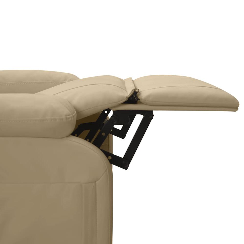 vidaXL Massage Recliner Cappuccino Faux Leather. Picture 5