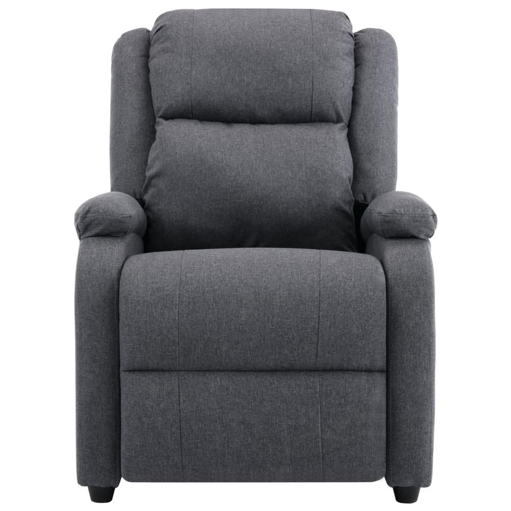 vidaXL TV Recliner Chair Dark Gray Fabric. Picture 5