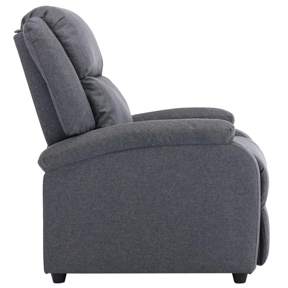 vidaXL TV Recliner Chair Dark Gray Fabric. Picture 6
