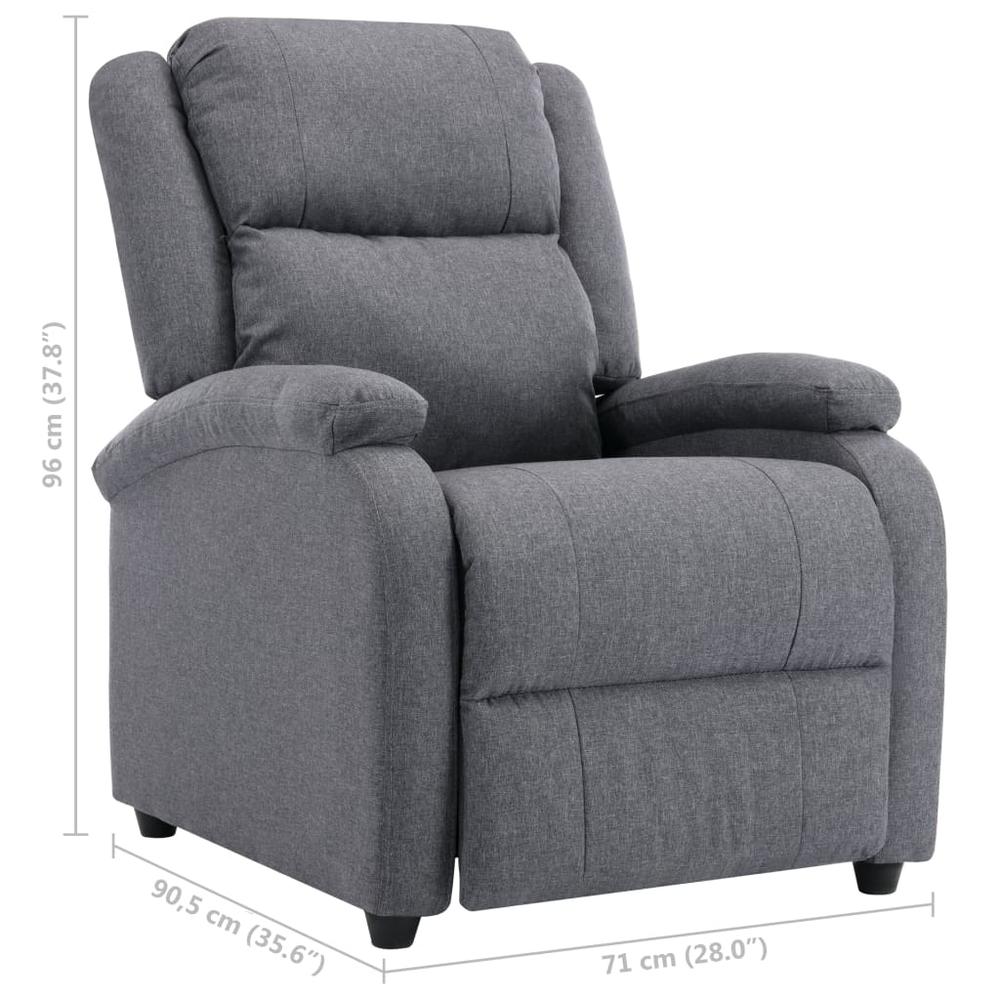 vidaXL TV Recliner Chair Dark Gray Fabric. Picture 10