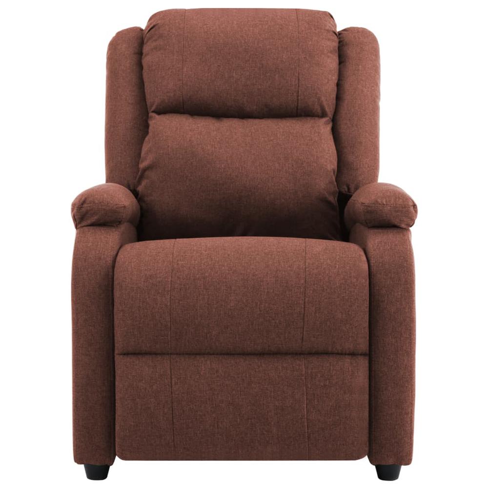vidaXL TV Recliner Chair Brown Fabric. Picture 5