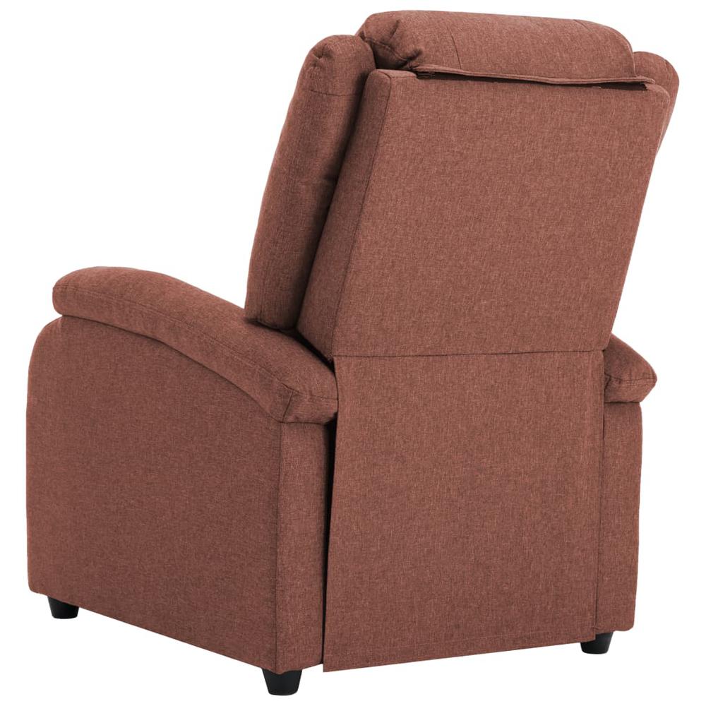 vidaXL TV Recliner Chair Brown Fabric. Picture 8