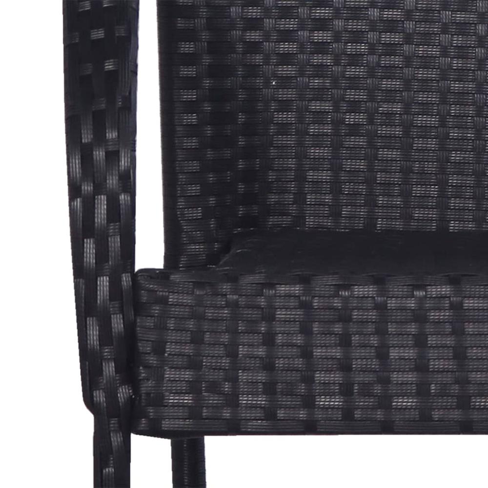 vidaXL Stackable Outdoor Chairs 4 pcs Poly Rattan Black, 310084. Picture 4