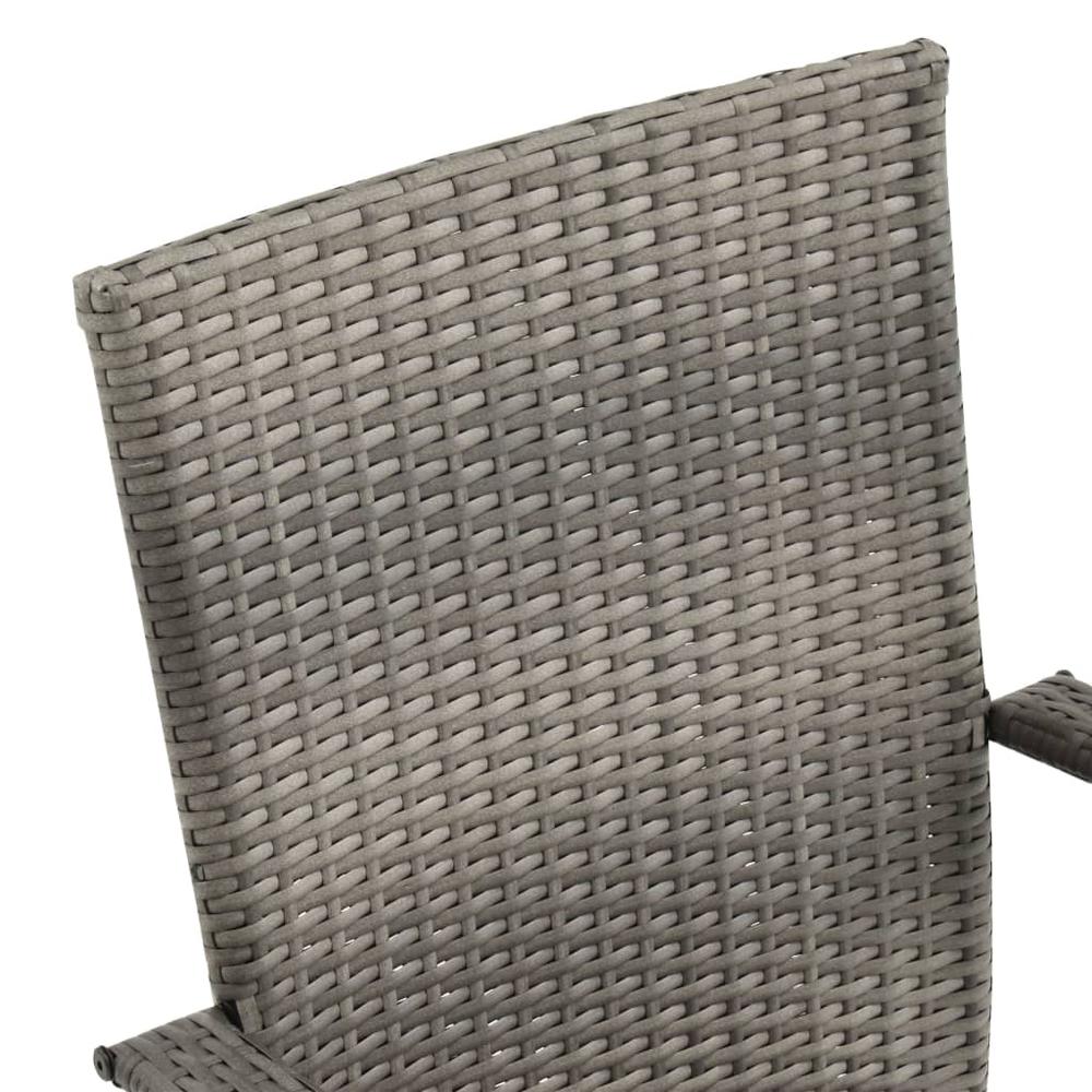 vidaXL Stackable Outdoor Chairs 4 pcs Gray Poly Rattan, 310085. Picture 7