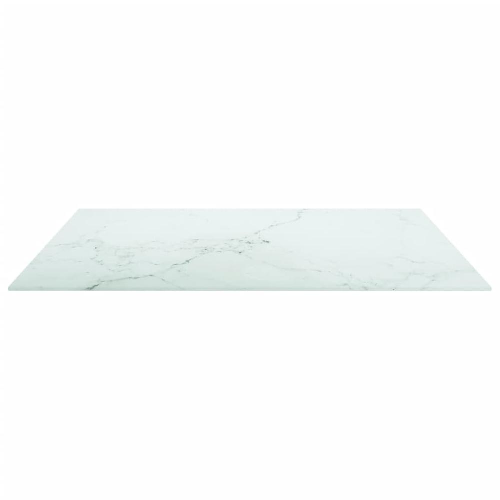 Table Top White 31.5"x31.5" 0.2" Tempered Glass with Marble Design. Picture 2