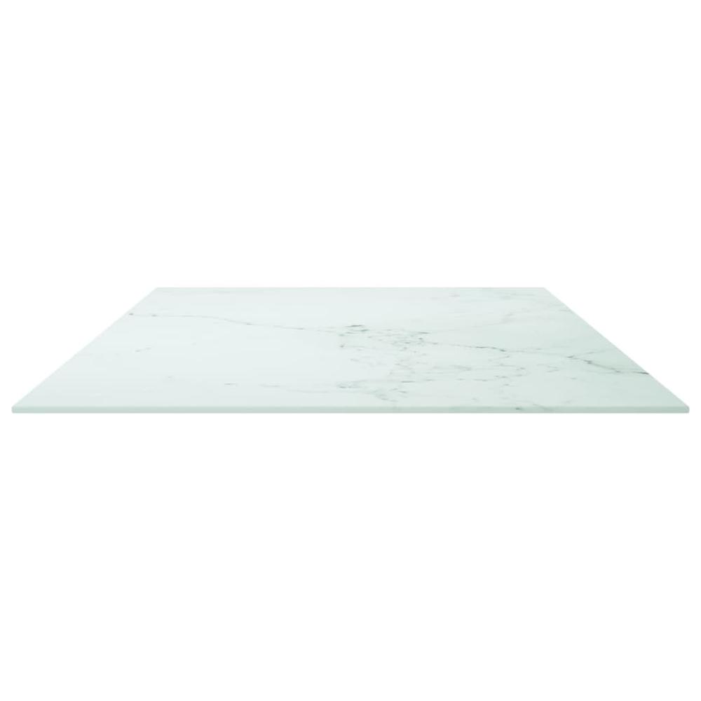 Table Top White 47.2"x25.6" 0.3" Tempered Glass with Marble Design. Picture 3