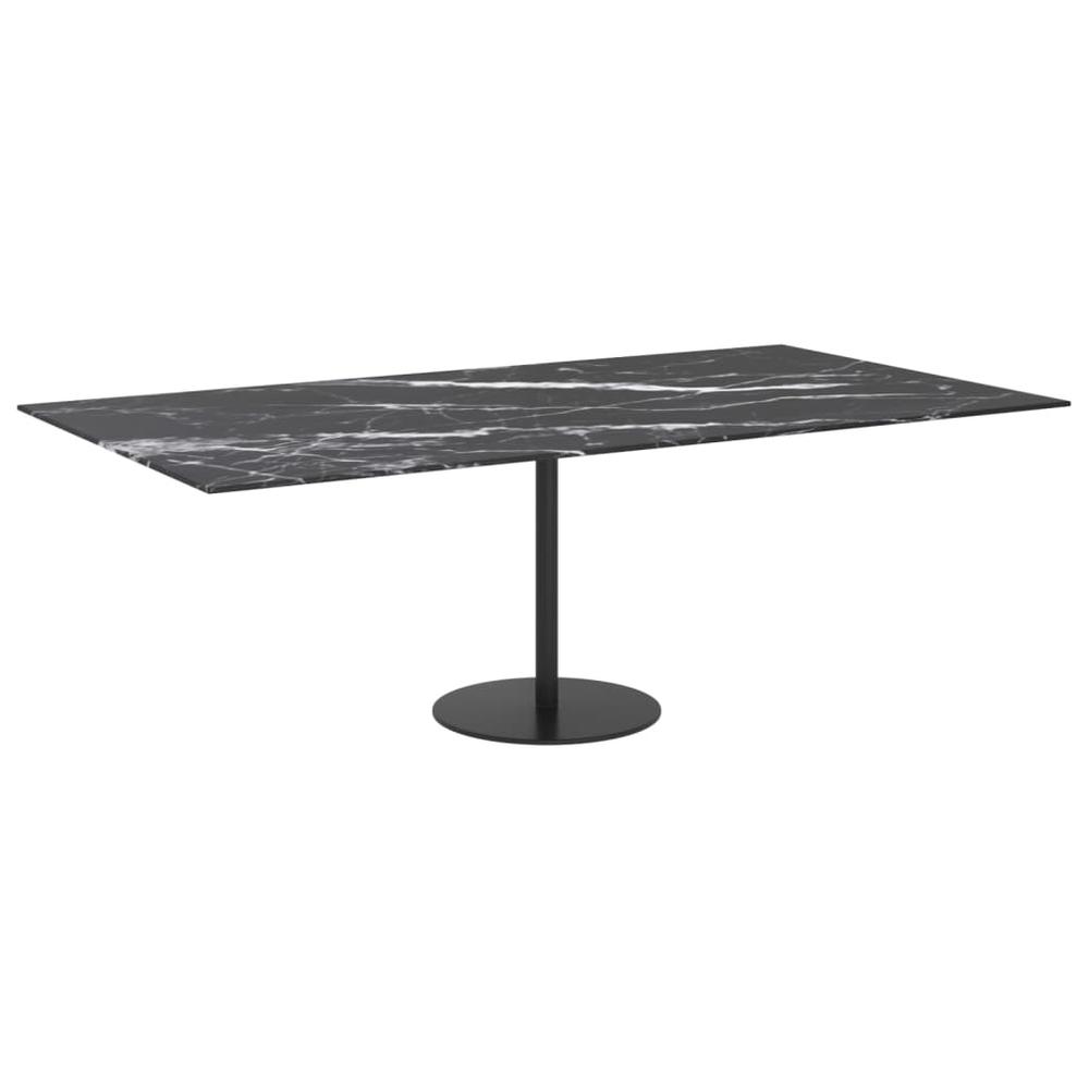 Table Top Black 47.2"x25.6" 0.3" Tempered Glass with Marble Design. Picture 4