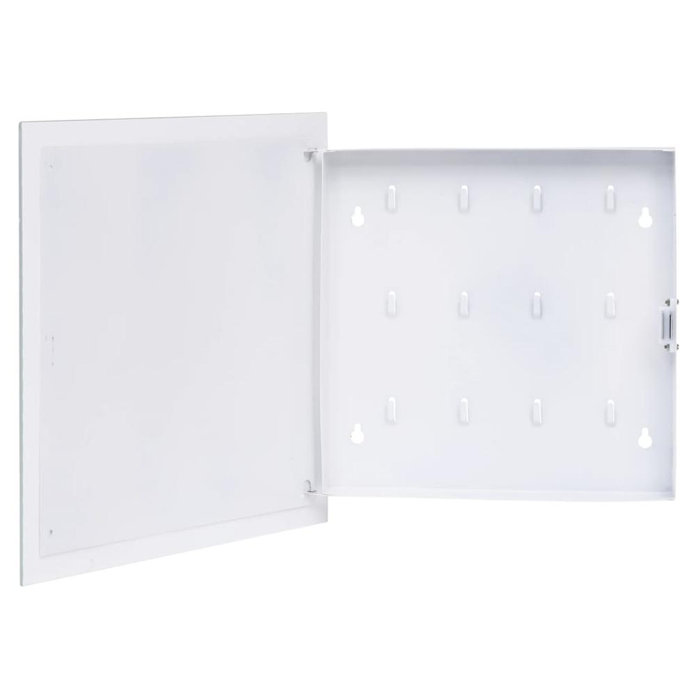 vidaXL Key Box with Magnetic Board White 13.8"x13.8"x2.2" 2776. The main picture.