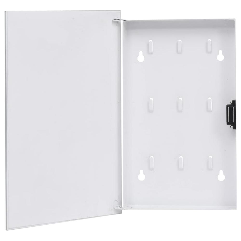 vidaXL Key Box with Magnetic Board White 11.8"x7.9"x2.2" 2778. Picture 1