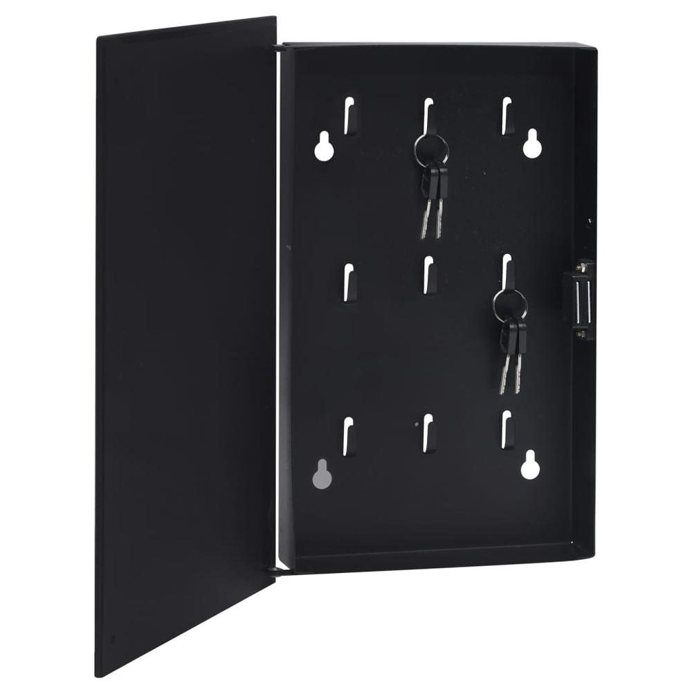 vidaXL Key Box with Magnetic Board Black 11.8"x7.9"x2.2" 2779. Picture 2