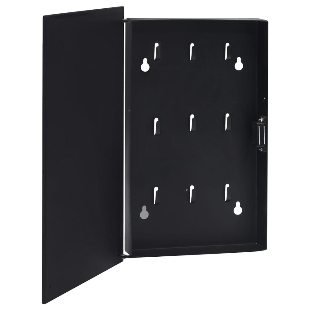 vidaXL Key Box with Magnetic Board Black 11.8"x7.9"x2.2" 2779. Picture 4