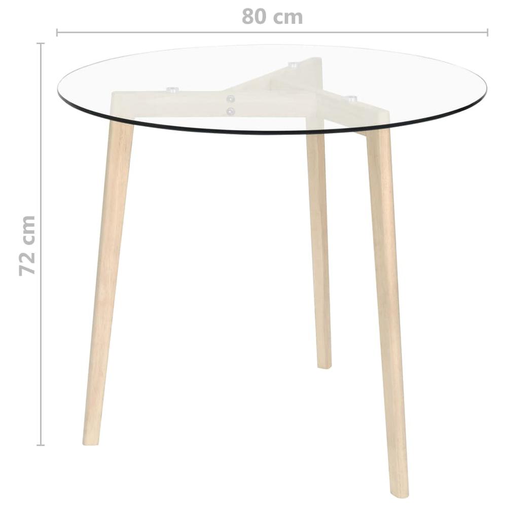 vidaXL Dining Table Transparent 31.5" Tempered Glass 2783. Picture 7