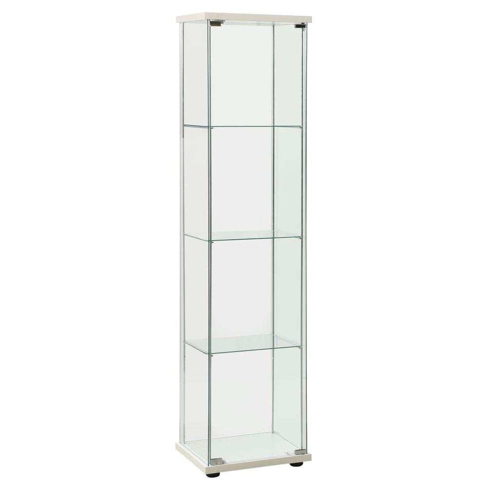 vidaXL Storage Cabinet Tempered Glass White 2795. Picture 1