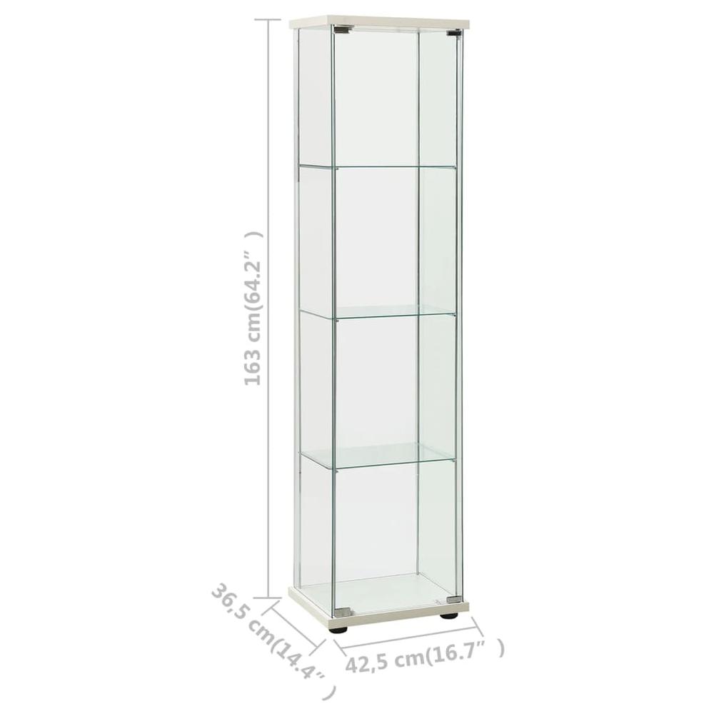 vidaXL Storage Cabinet Tempered Glass White 2795. Picture 5