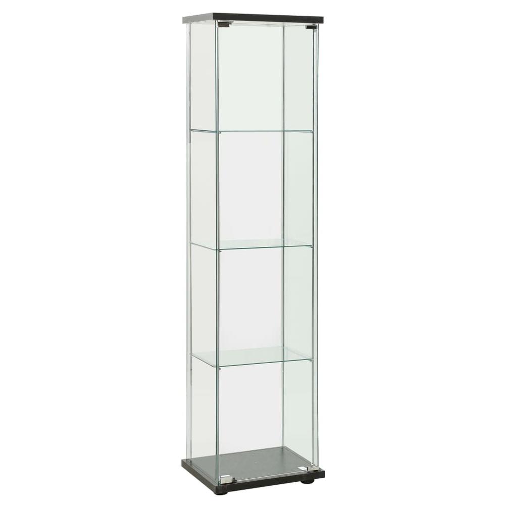 vidaXL Storage Cabinet Tempered Glass Black 2796. Picture 1