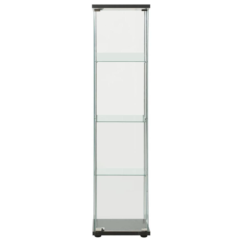 vidaXL Storage Cabinet Tempered Glass Black 2796. Picture 2