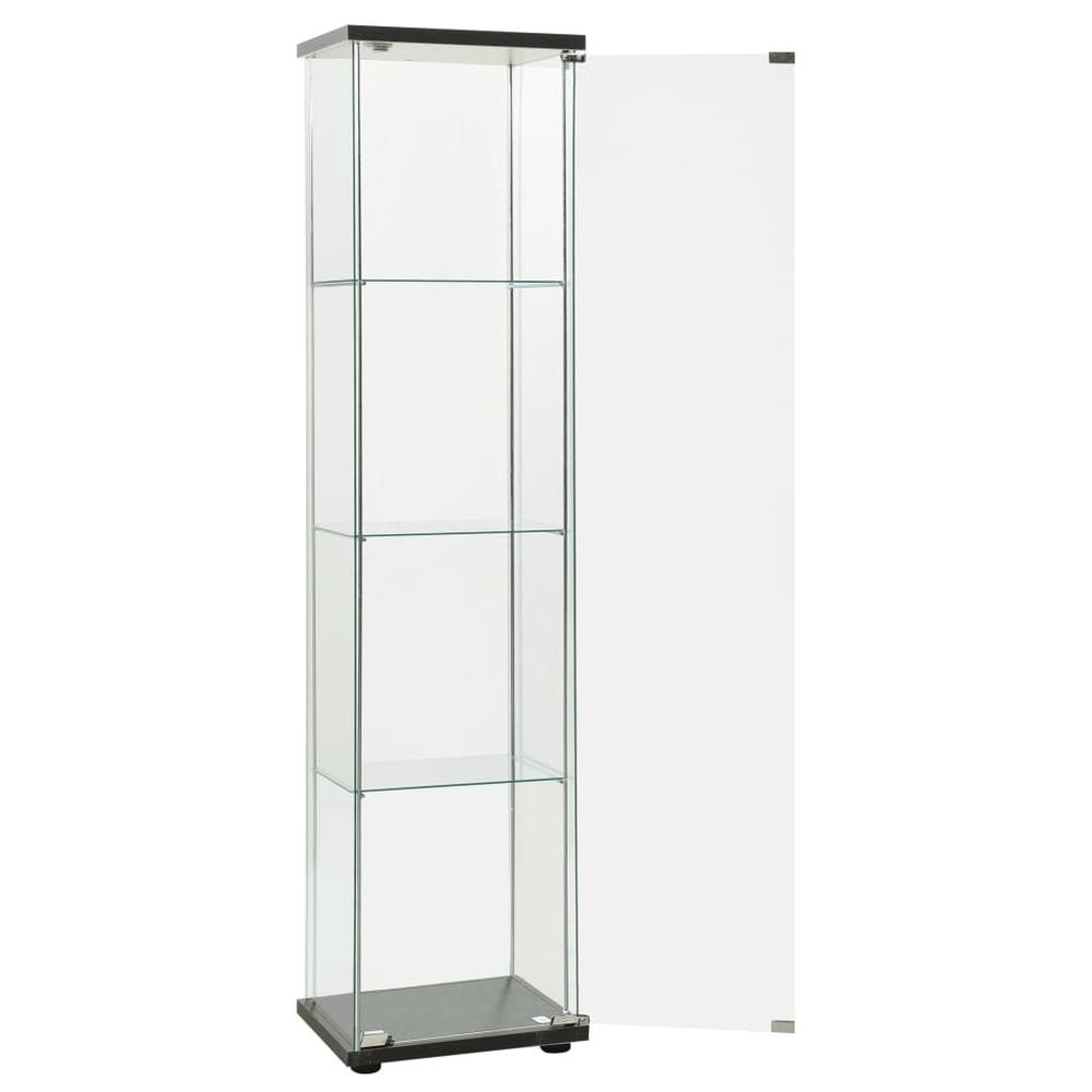 vidaXL Storage Cabinet Tempered Glass Black 2796. Picture 3