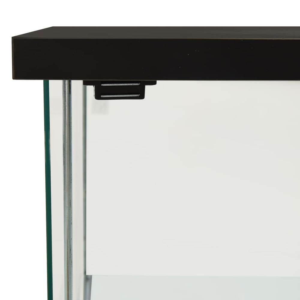 vidaXL Storage Cabinet Tempered Glass Black 2796. Picture 4