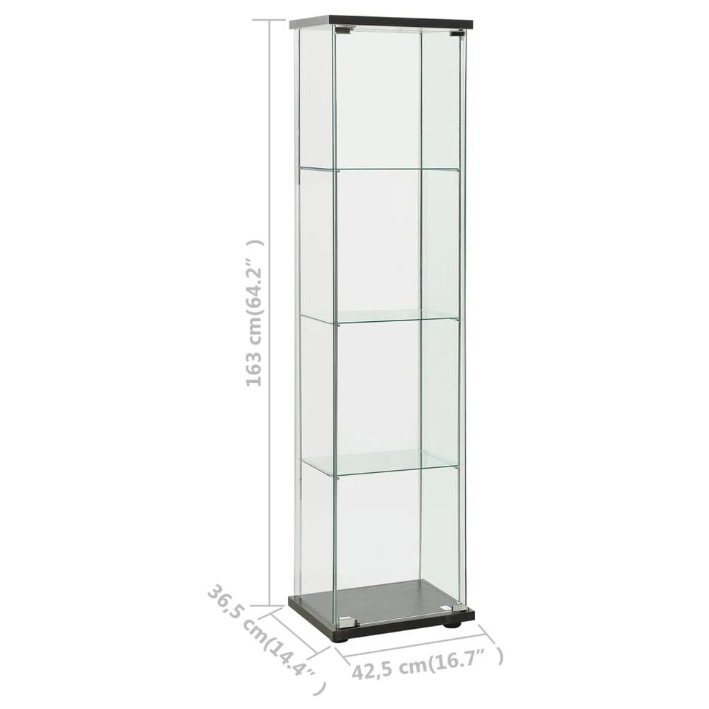 vidaXL Storage Cabinet Tempered Glass Black 2796. Picture 5