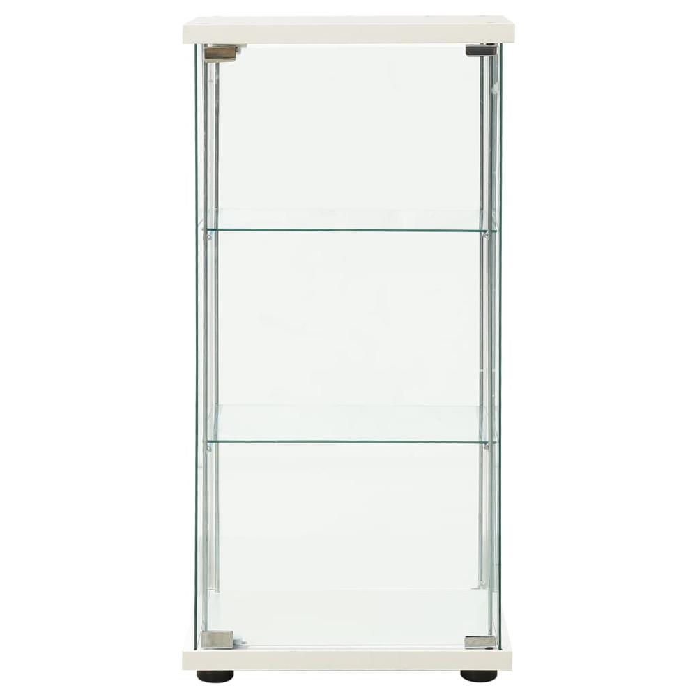 vidaXL Storage Cabinet Tempered Glass White 2797. Picture 2
