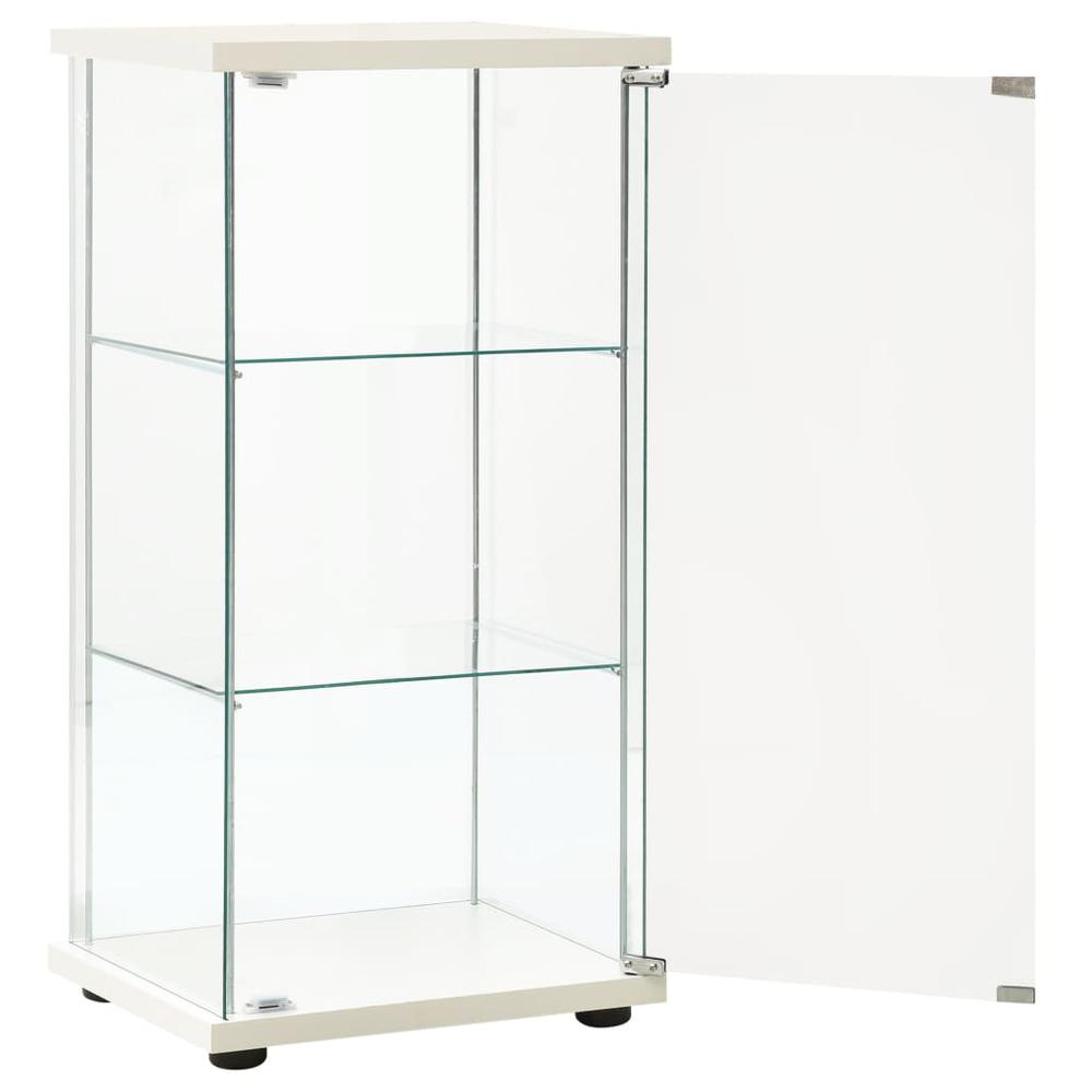 vidaXL Storage Cabinet Tempered Glass White 2797. Picture 3