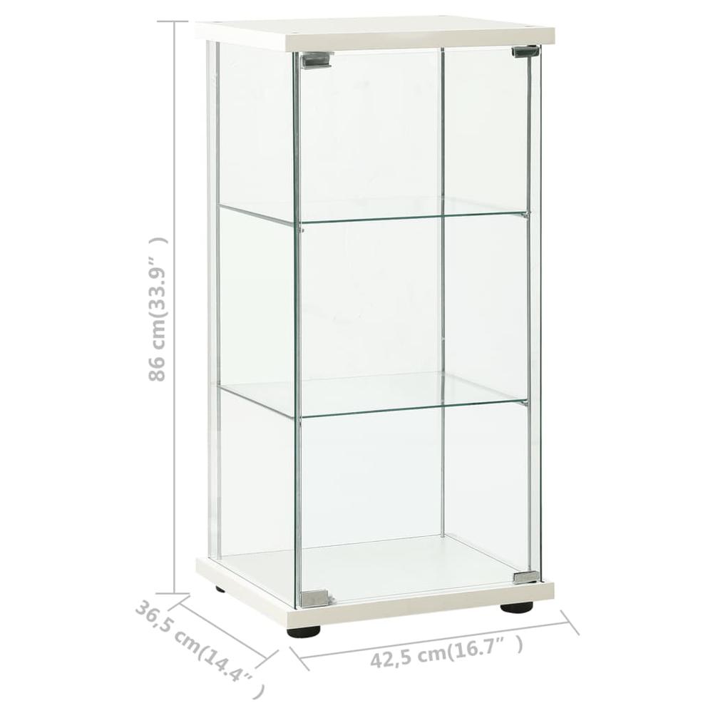vidaXL Storage Cabinet Tempered Glass White 2797. Picture 5