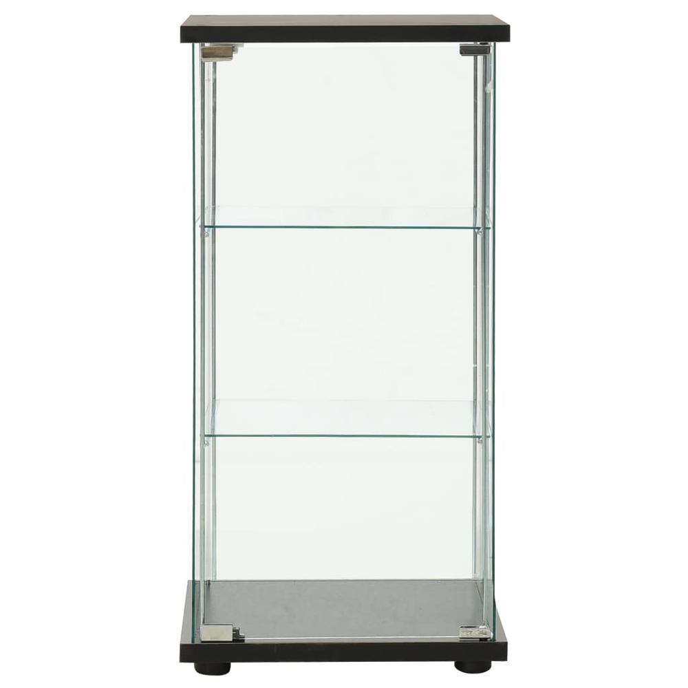 vidaXL Storage Cabinet Tempered Glass Black 2798. Picture 2