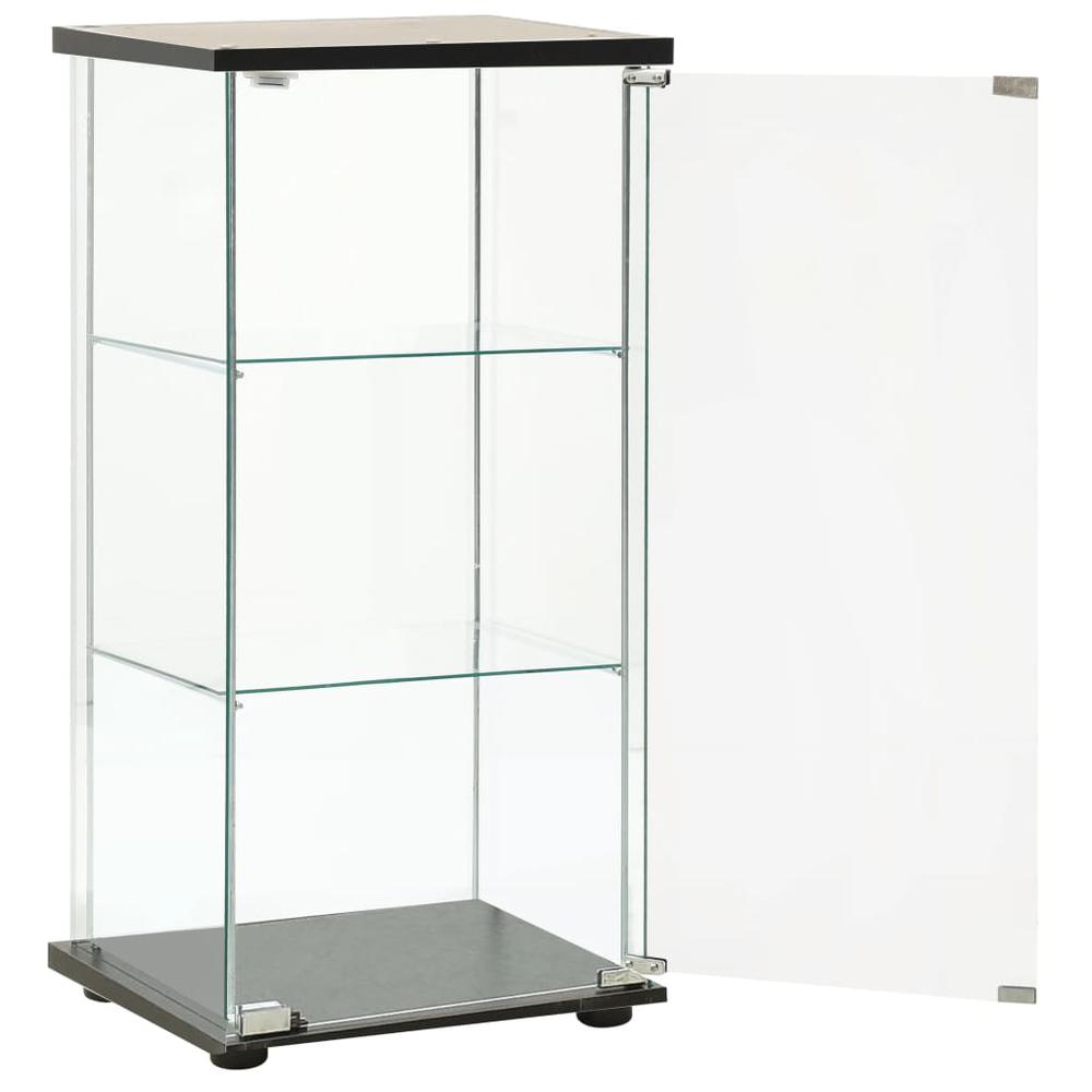 vidaXL Storage Cabinet Tempered Glass Black 2798. Picture 3
