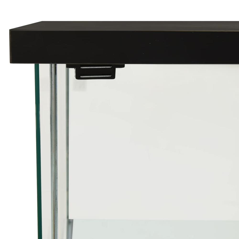 vidaXL Storage Cabinet Tempered Glass Black 2798. Picture 4