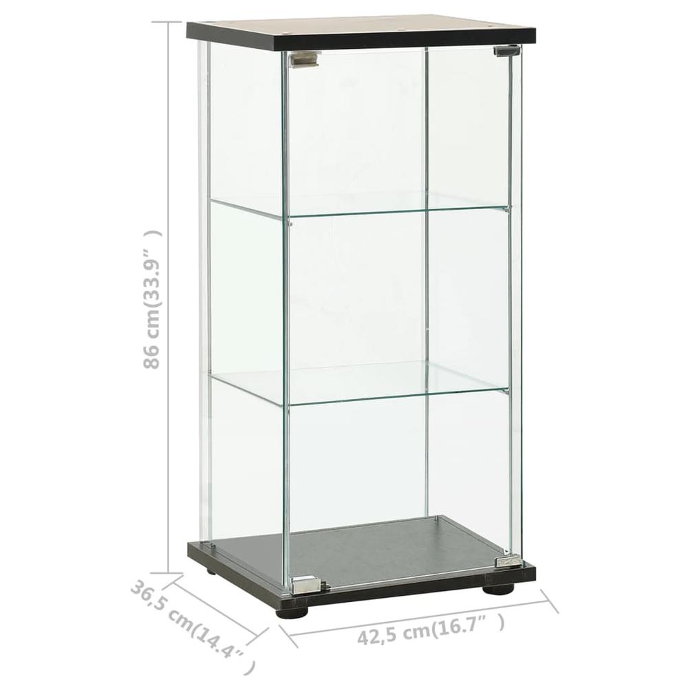 vidaXL Storage Cabinet Tempered Glass Black 2798. Picture 5