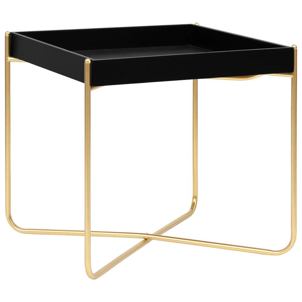 vidaXL Side Table Black and Gold 15"x15"x15.2" MDF 2799. Picture 1
