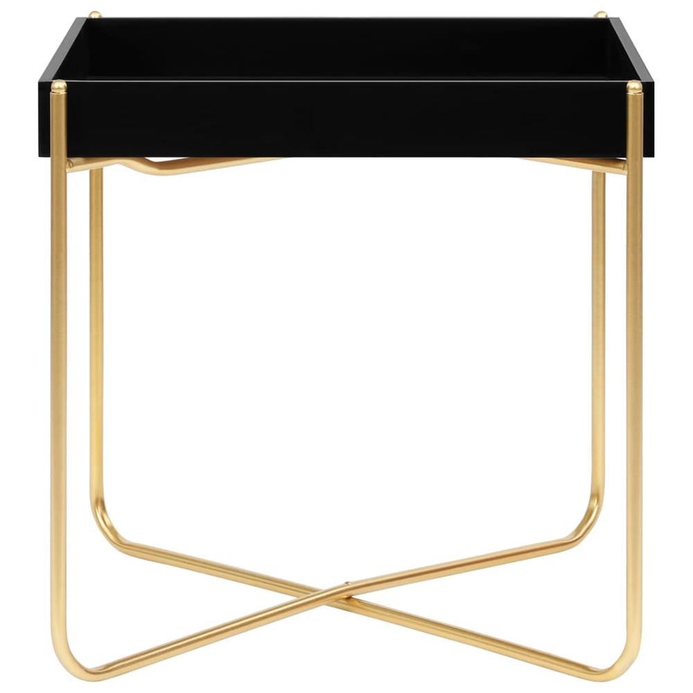 vidaXL Side Table Black and Gold 15"x15"x15.2" MDF 2799. Picture 2