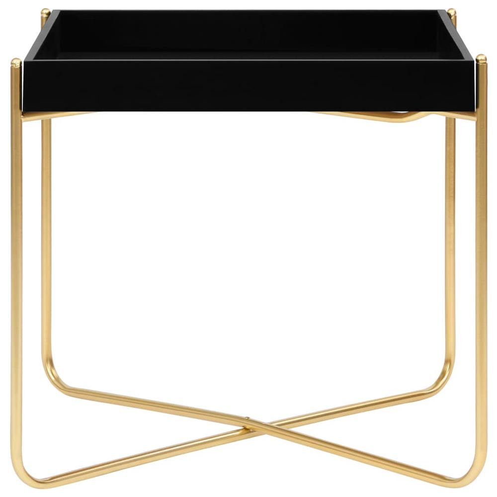 vidaXL Side Table Black and Gold 15"x15"x15.2" MDF 2799. Picture 3