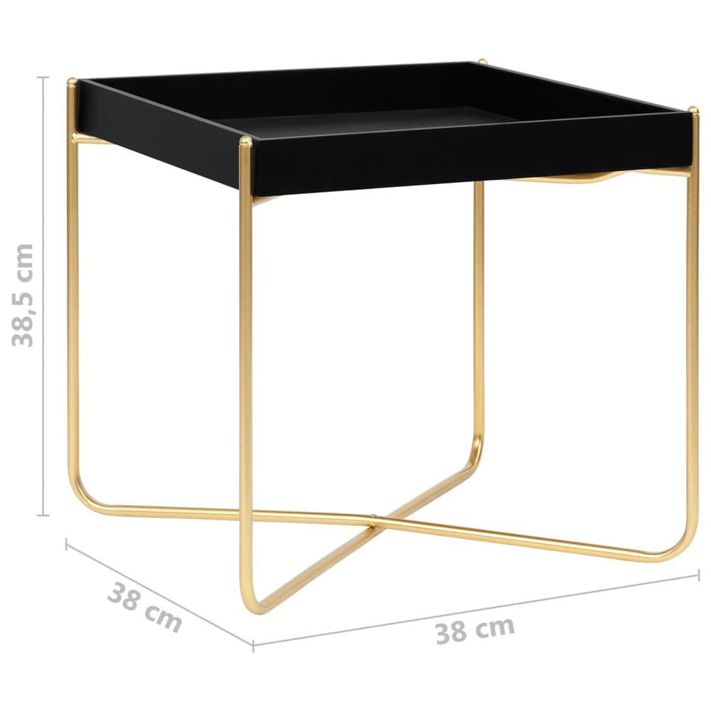 vidaXL Side Table Black and Gold 15"x15"x15.2" MDF 2799. Picture 7